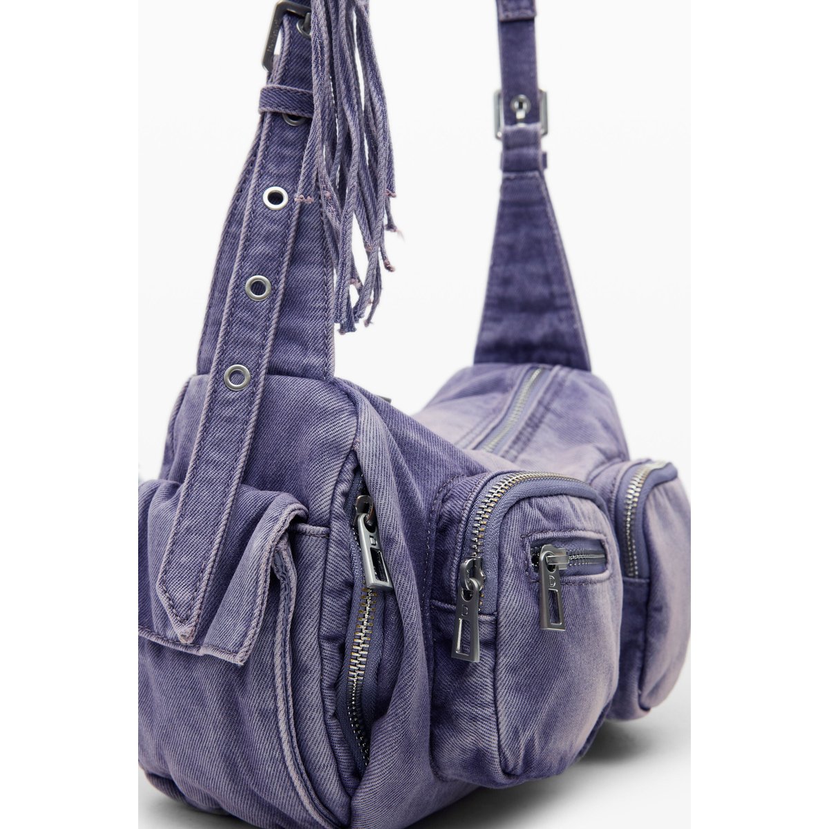 Sac moyen en denim avec poches rouge, DESIGUAL