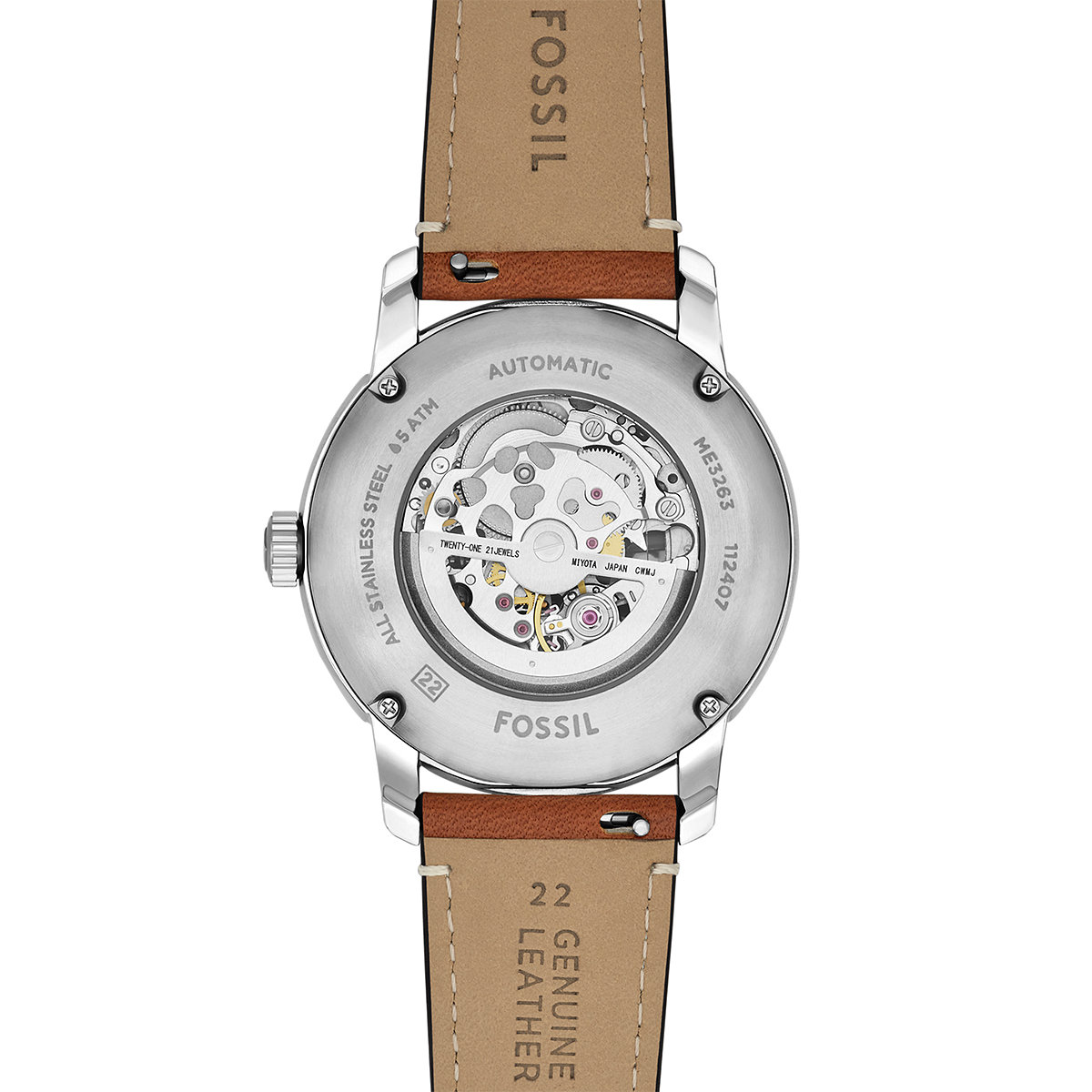 Montre Analogique HERITAGE argenté bleu marron, FOSSIL