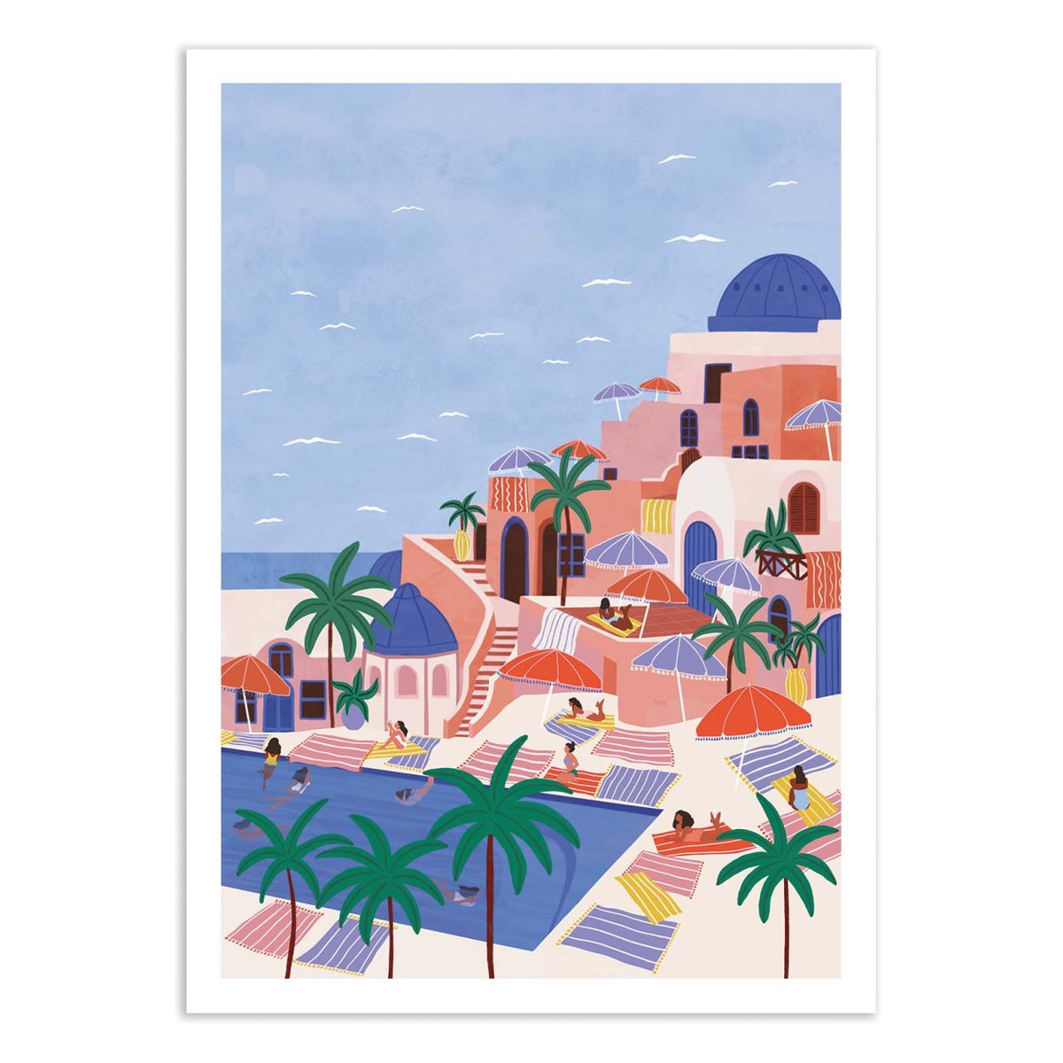 Affiche d'art - Summer Vacation - Ceyda Alasar couleur unique, WALL EDITIONS
