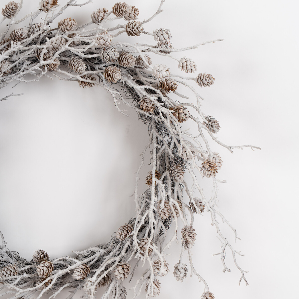 51cm Frosted White & Cone Wreath white, SO'HOME