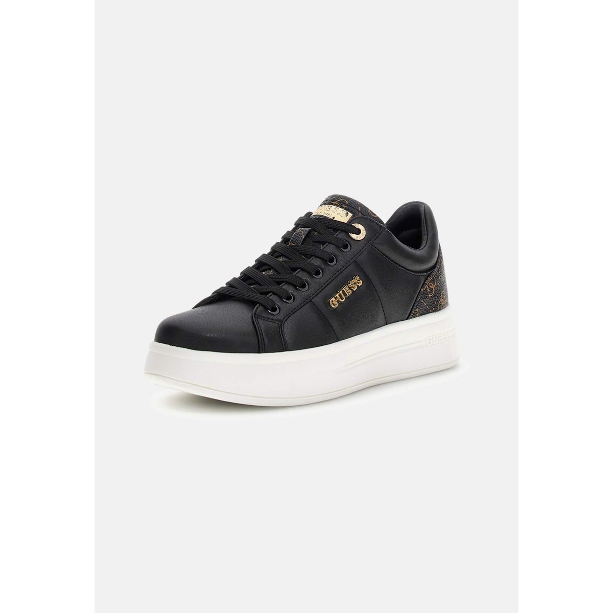 Sneakers Welli Cuir Véritable marron multi, GUESS