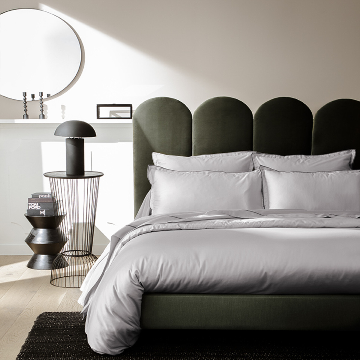 Housse De Couette Satin De Coton - OPIUM perle, TRADITION DES VOSGES