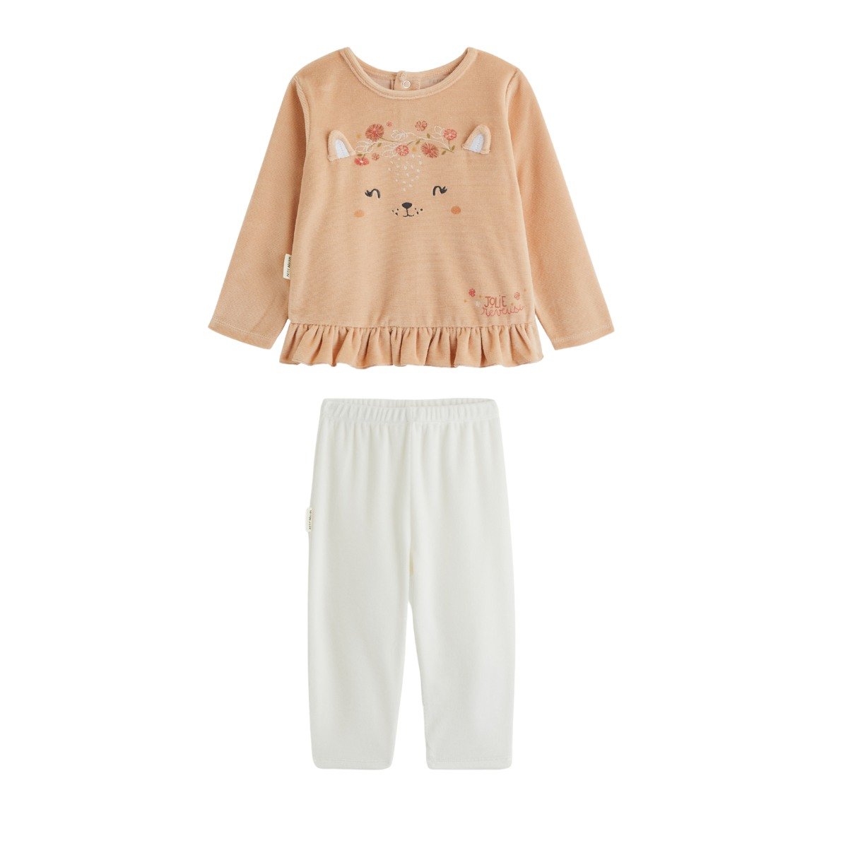 Pyjama enfant 2 pièces en velours Petite Rêveuse rose, PETIT BEGUIN