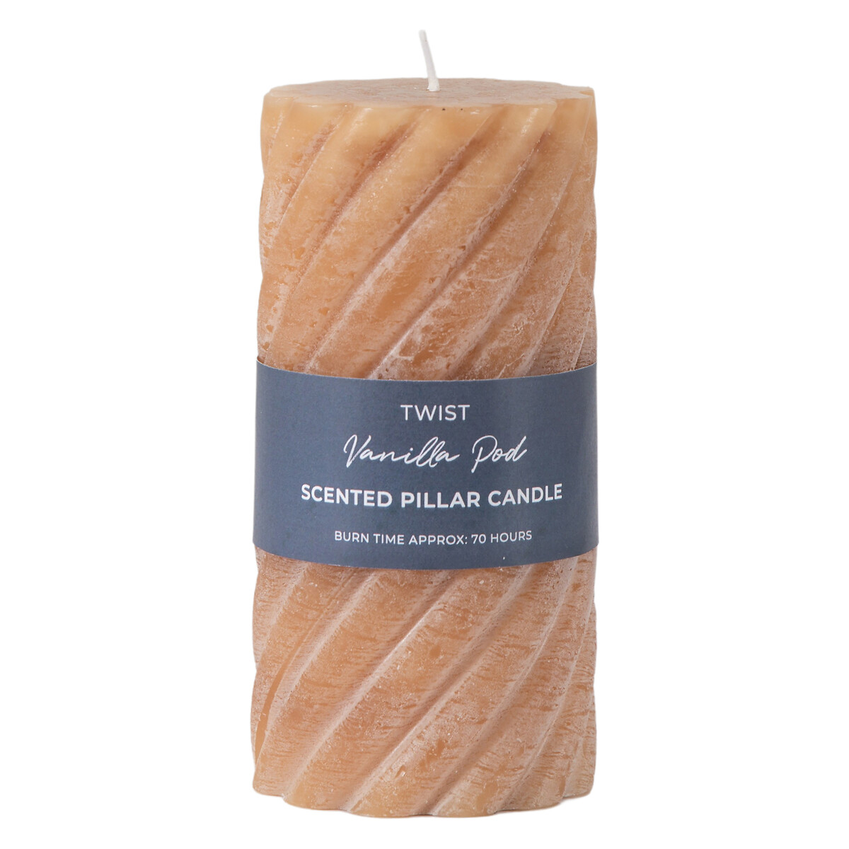 Pack of 2 15cm Vanilla Pillar Candle Twist Amber brown , ÉDITÉ