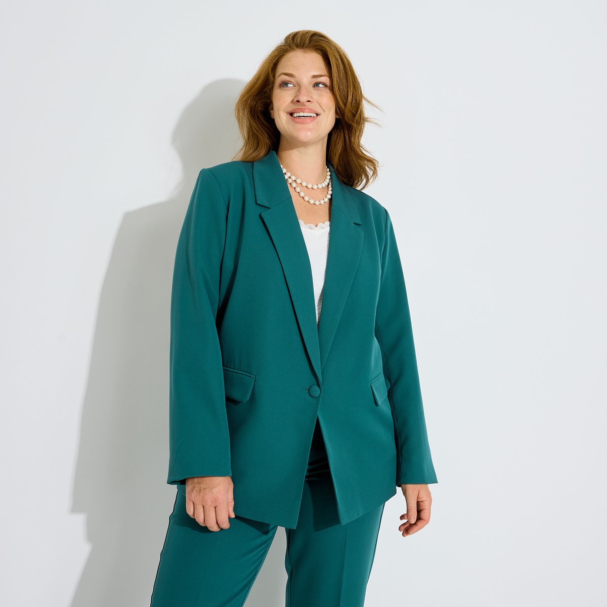 Veste blazer col tailleur vert, GRAIN DE MALICE