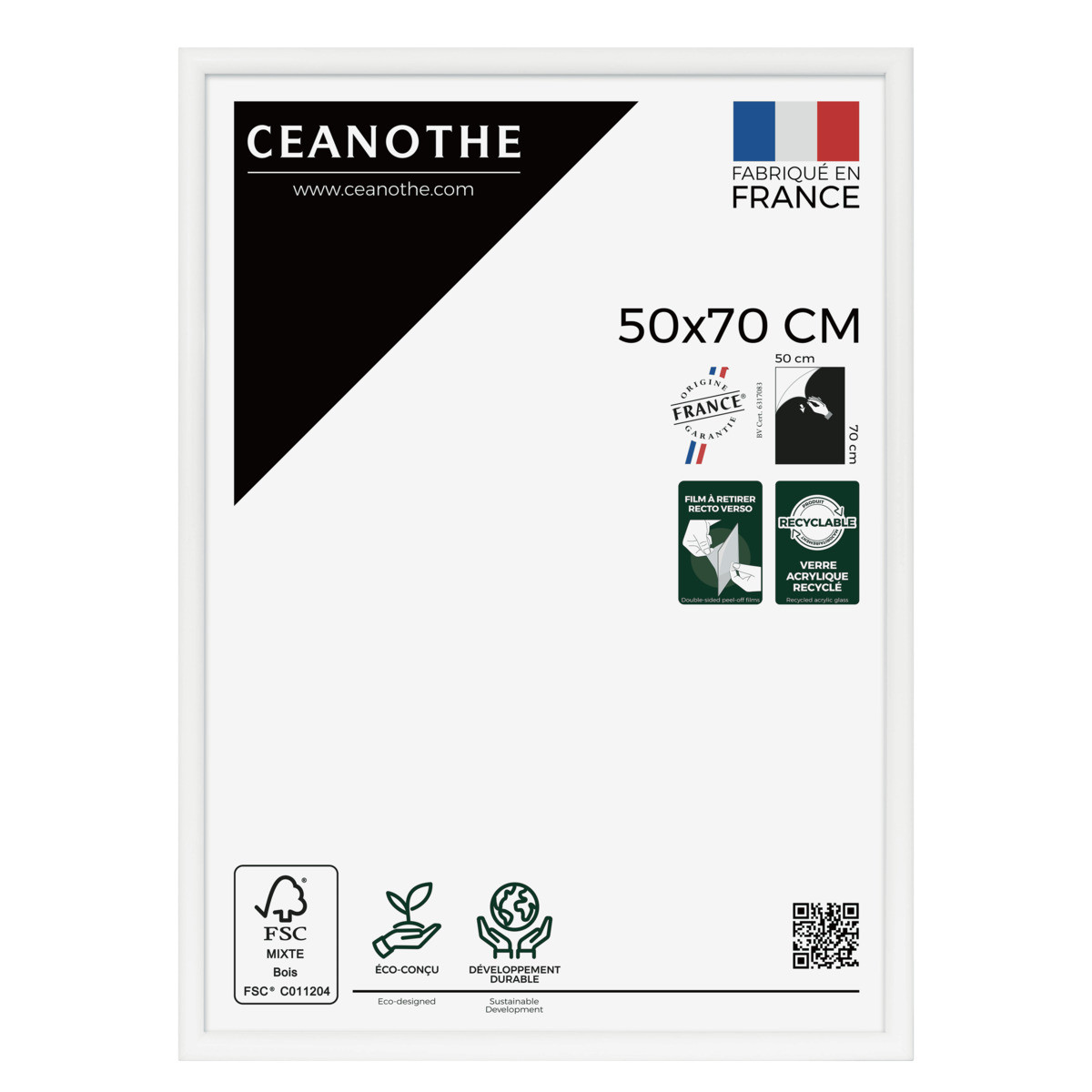 Cadre Photo Exposition En Bois Massif Fsc ESSENTIEL blanc, CEANOTHE