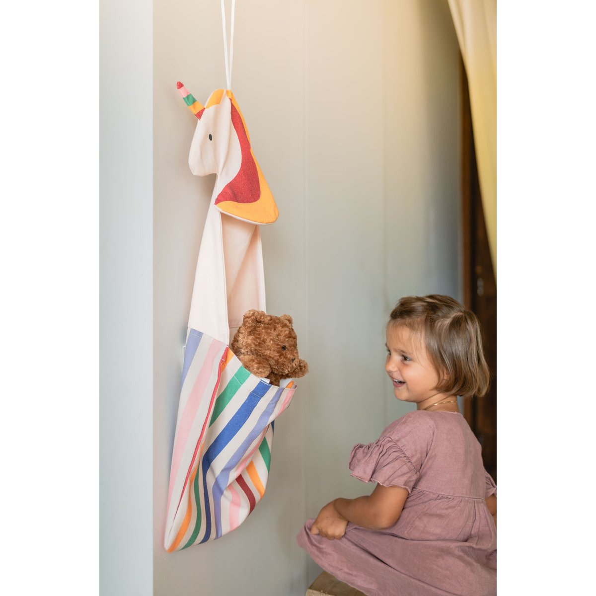 play&go - rangement mural & sac - unicorn multicolor, PLAY ET GO