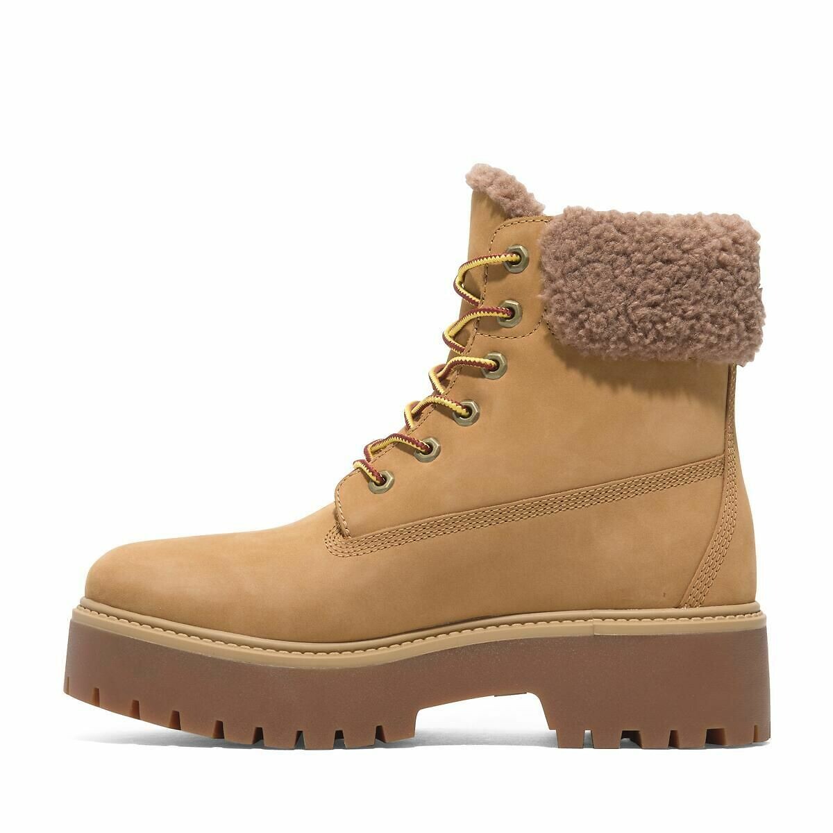 Stone Street Mid Ankle Boots in Leather with Faux Fur Lining honey, TIMBERLAND