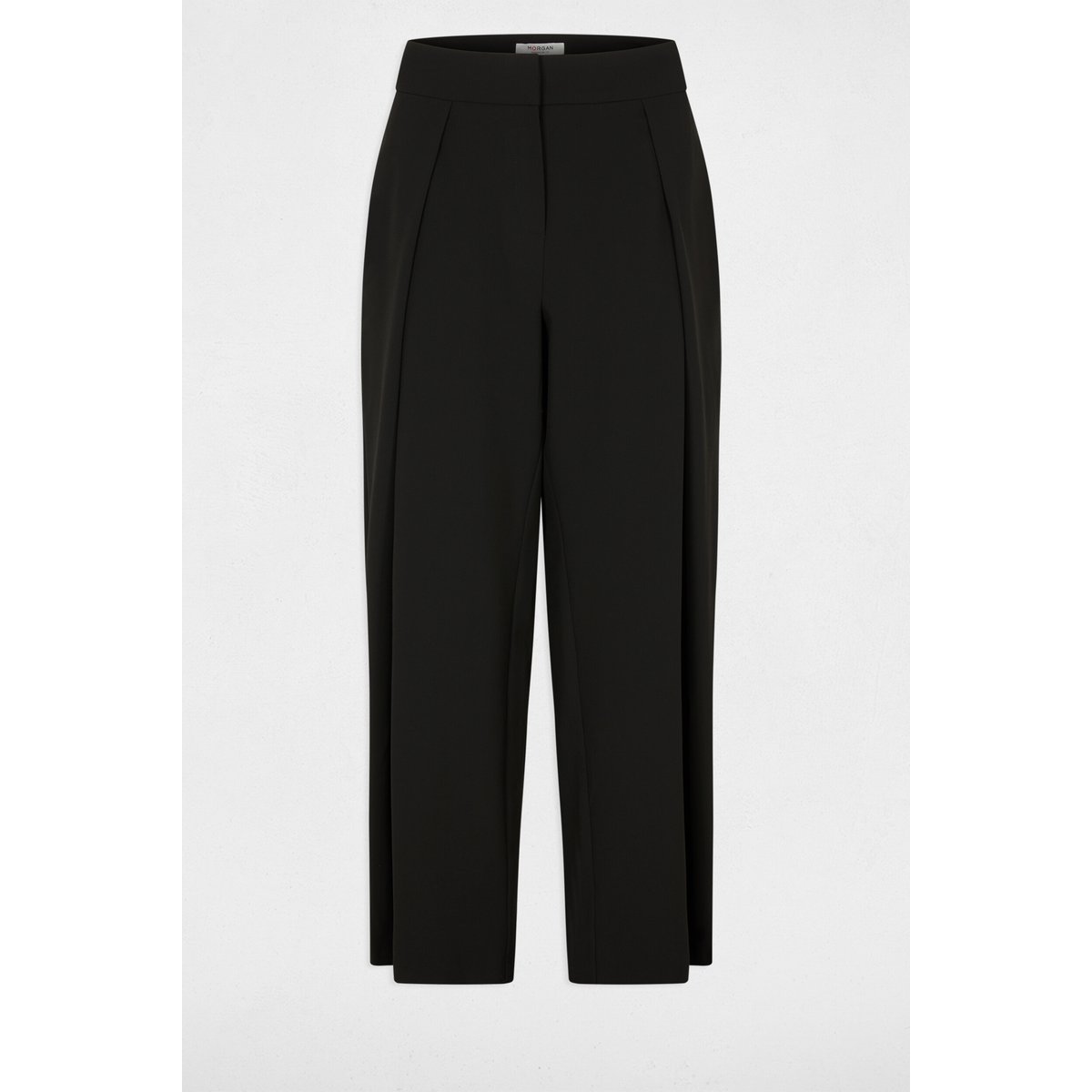 Pantalon taille haute large noir, MORGAN
