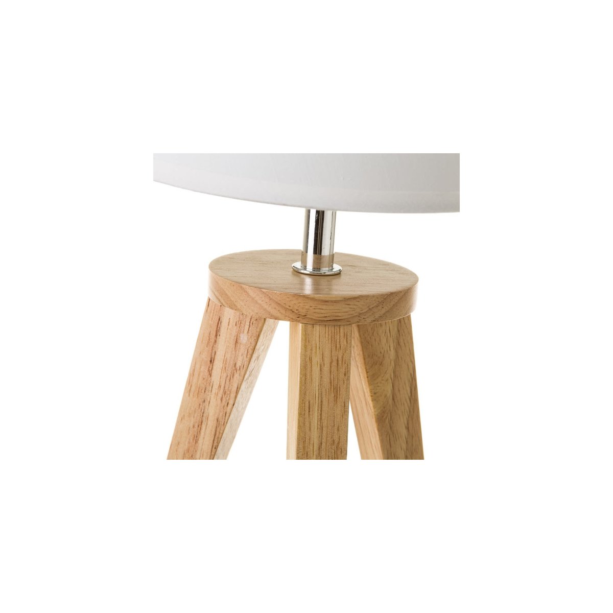 Lampe à Poser Trépied Bois et Abat-jour Blanc - Hauteur 33.5cm blanc, WADIGA
