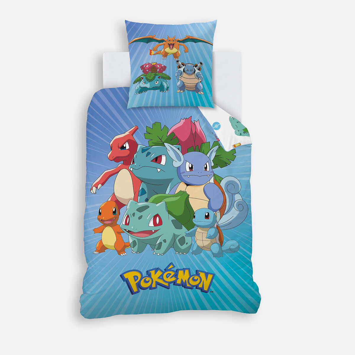 Parure de lit enfant, coton, taie carrée imprimé, POKEMON