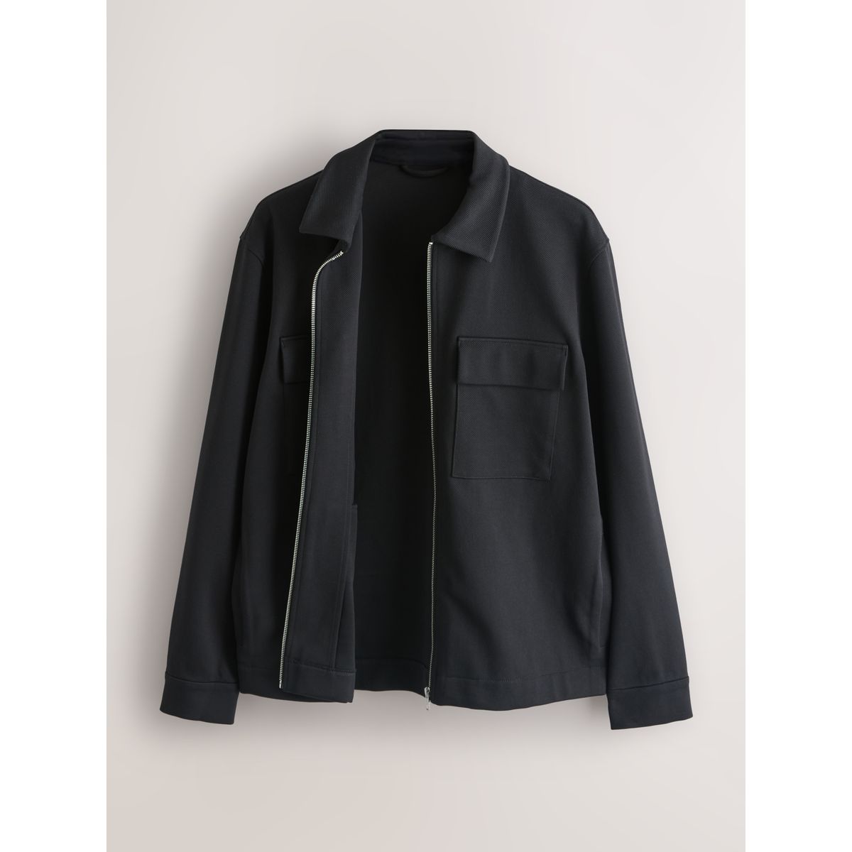 Veste-chemise zippée en jersey n. premium noir, NEXT