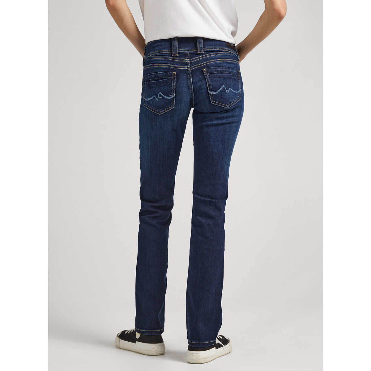 Gen slim fit jeans with mid rise and double buttons ultra dark, PEPE JEANS