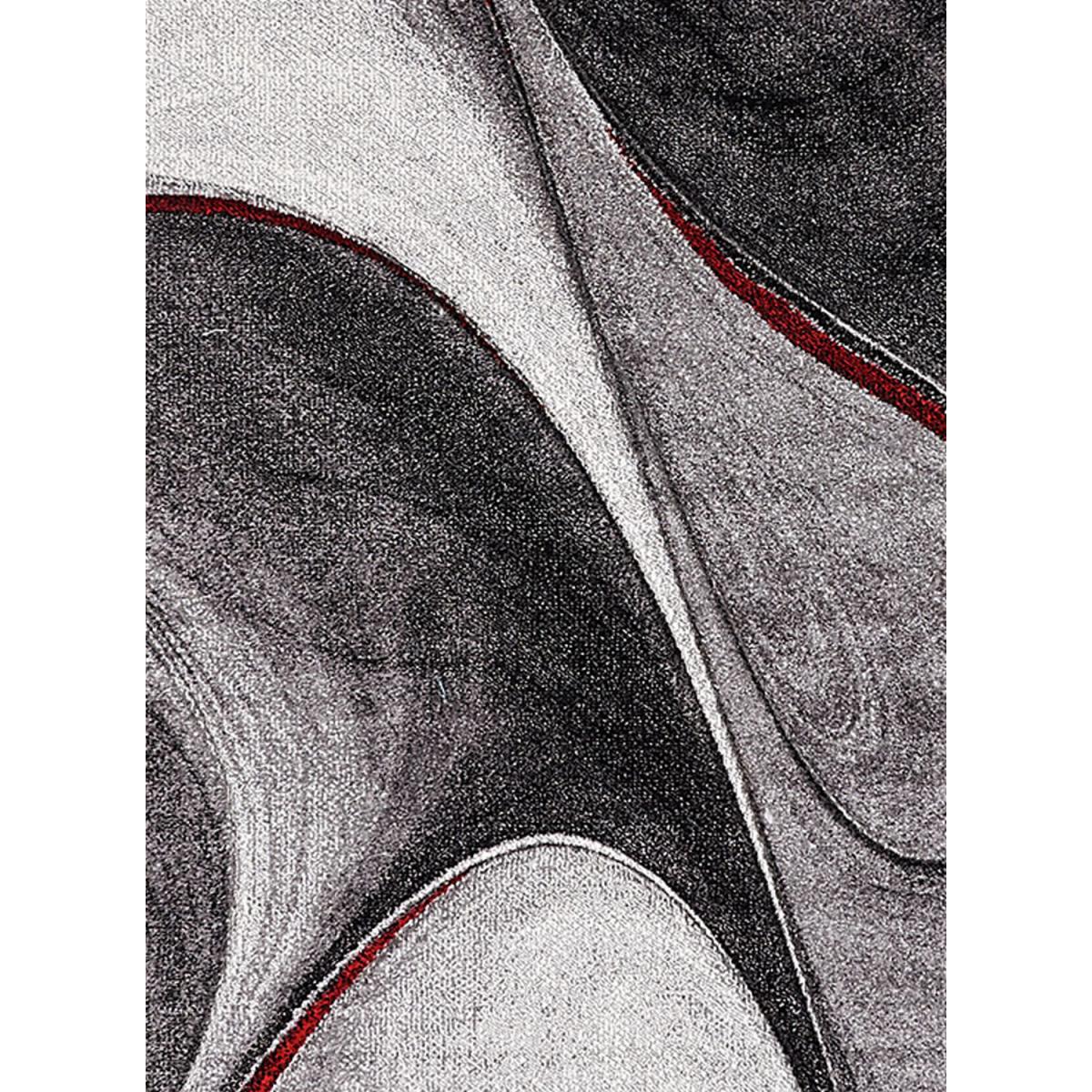 Tapis carré motif géométrique MADILA C rouge, UN AMOUR DE TAPIS