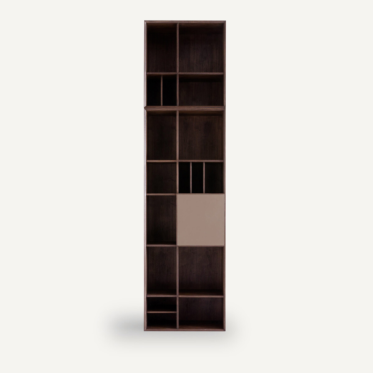 Bibliothèque plaqué noyer porte cuir, Mikube noyer, AM.PM