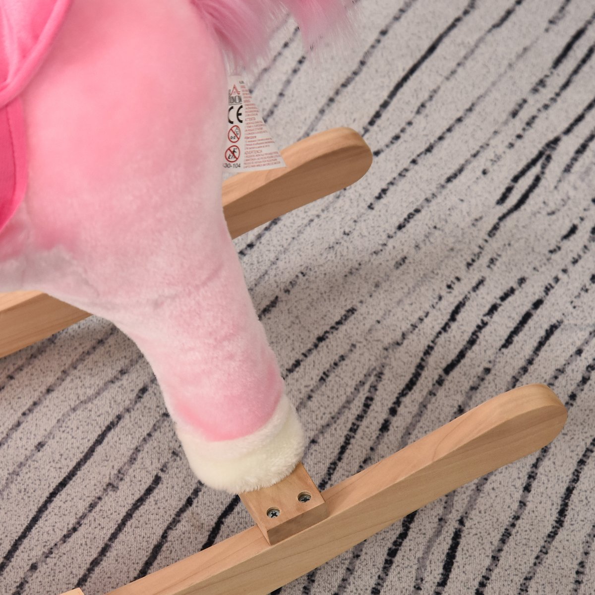 Cheval à bascule pour enfants Bois Rose rose, HOMCOM
