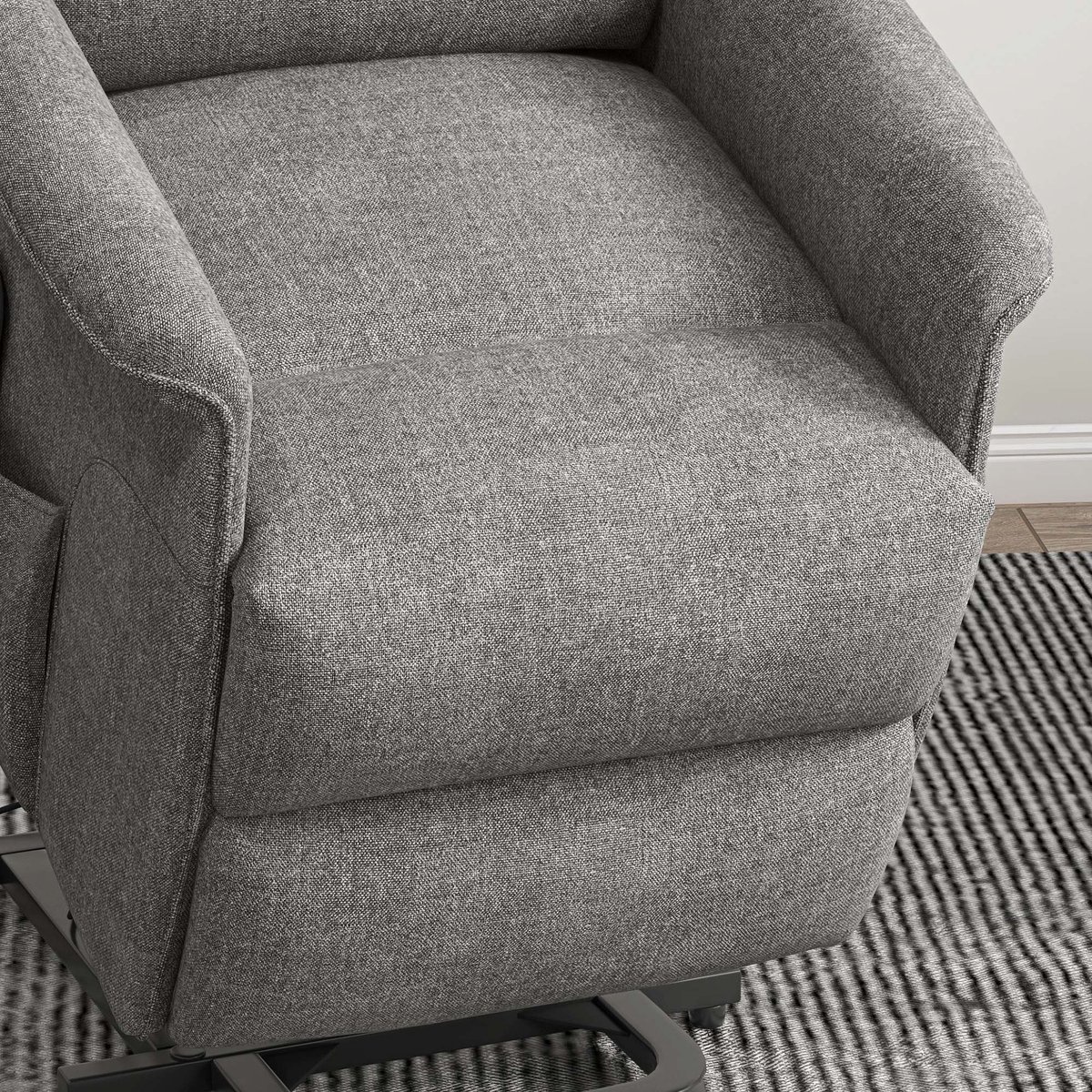 Fauteuil releveur électrique Polyester Gris gris, HOMCOM