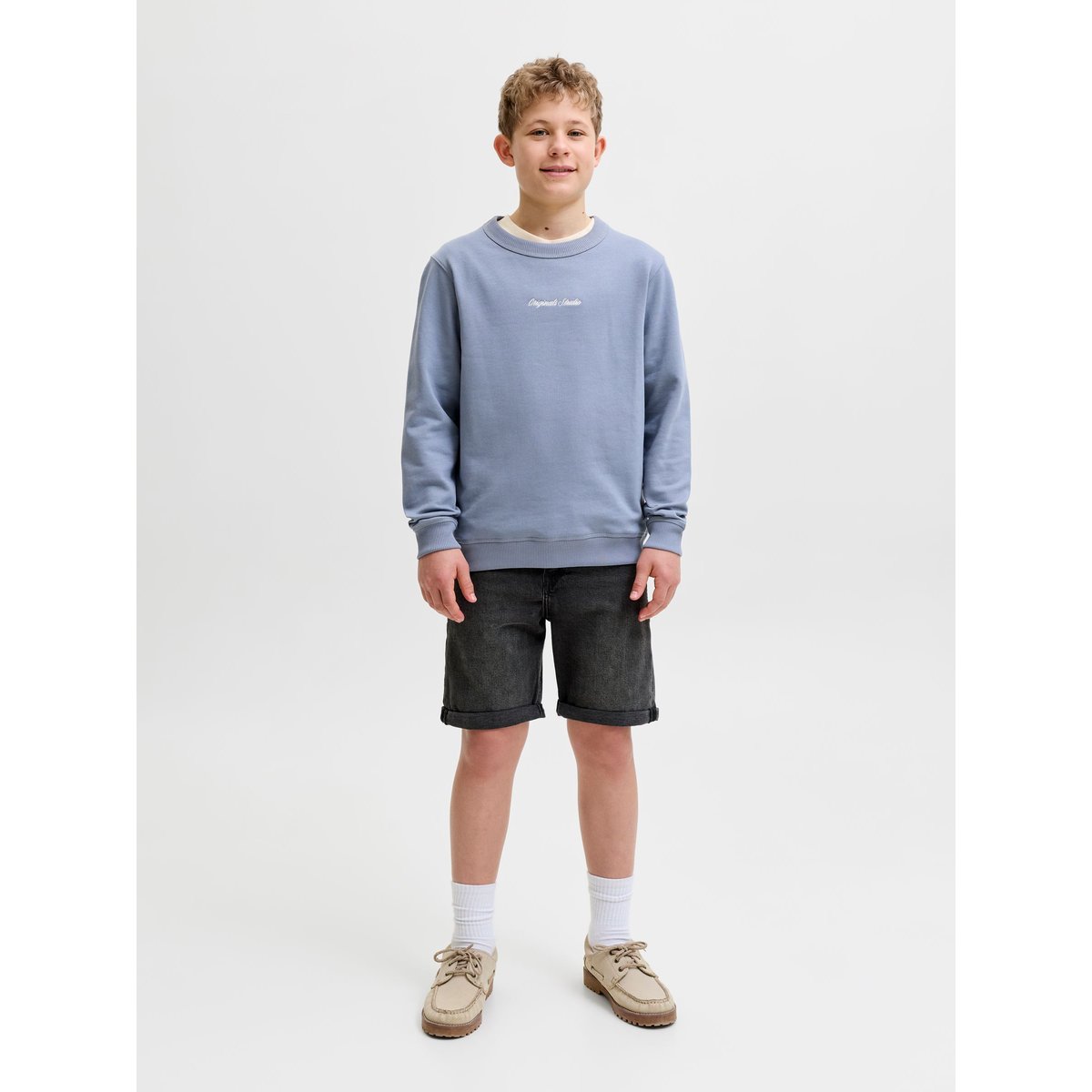 Short En Denim black denim 1, JACK & JONES JUNIOR