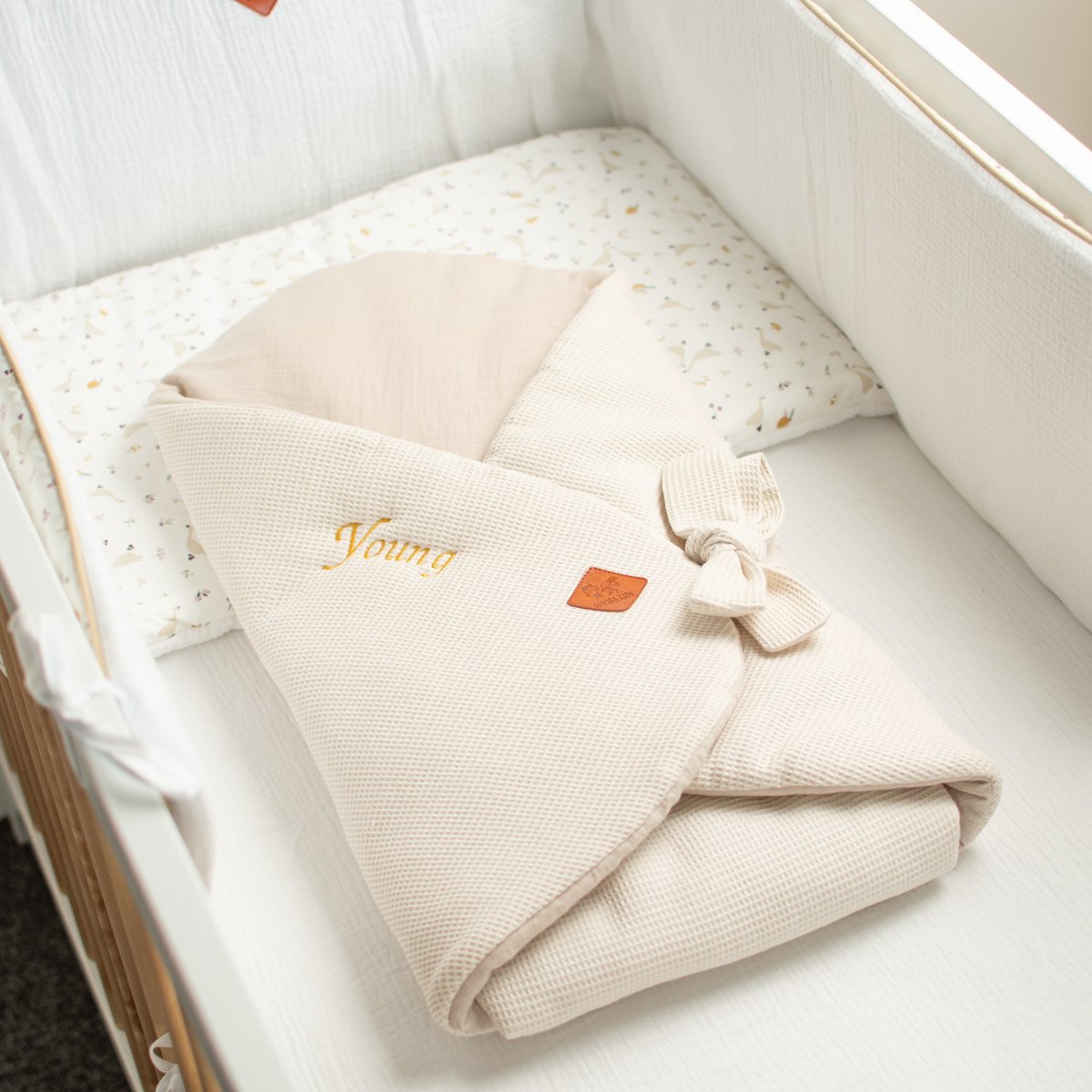 Tour de lit universel en gaze de coton SIDONIA blanc, SEVIRA KIDS