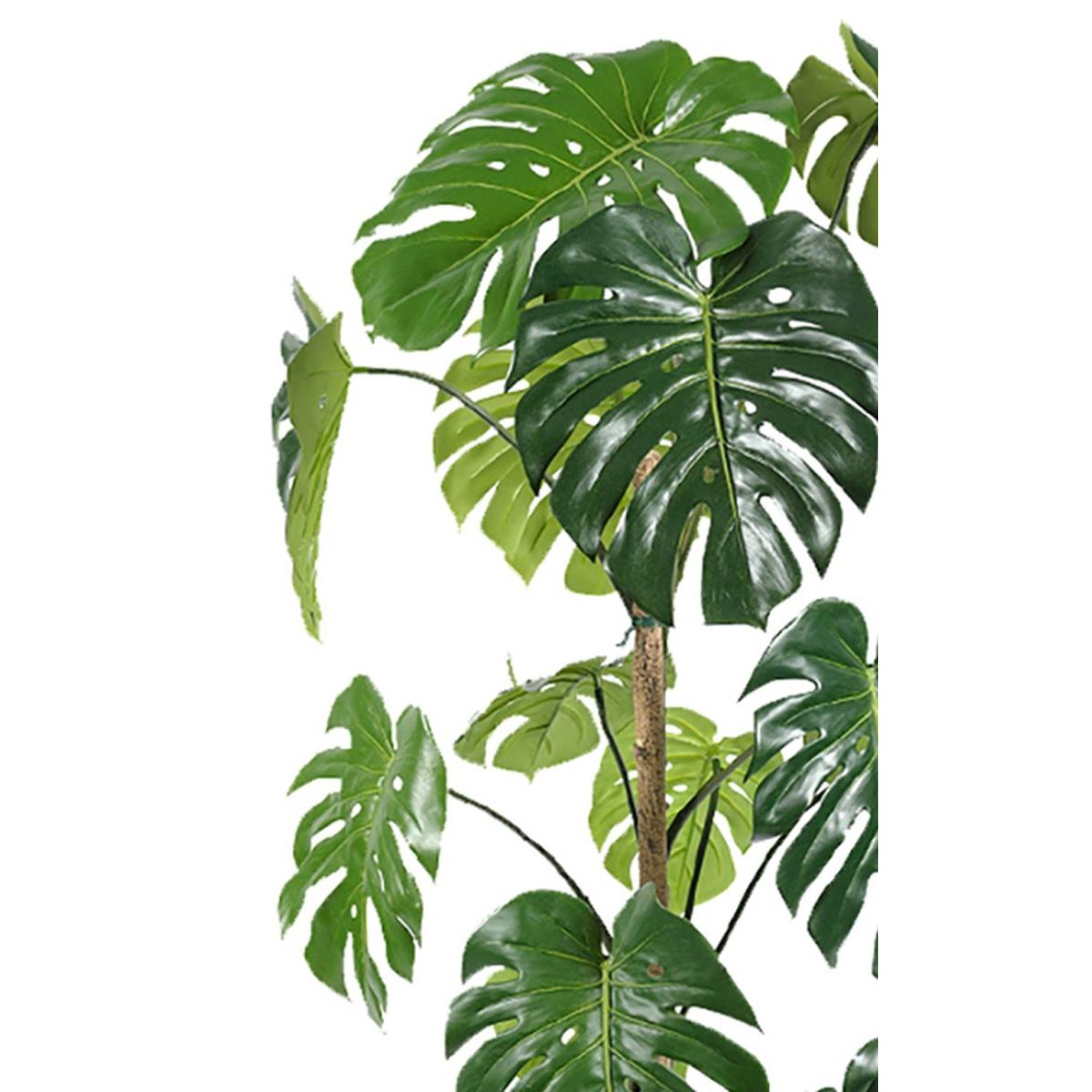 Monstera deliciosa artificielle, sur pied gris, ARTIFICIELLES