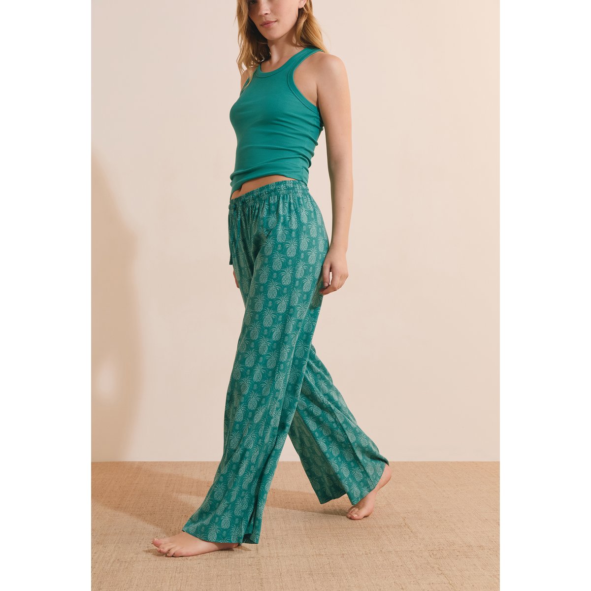 Pantalon de pyjama à motifs SPIRA vert sapin, ETAM