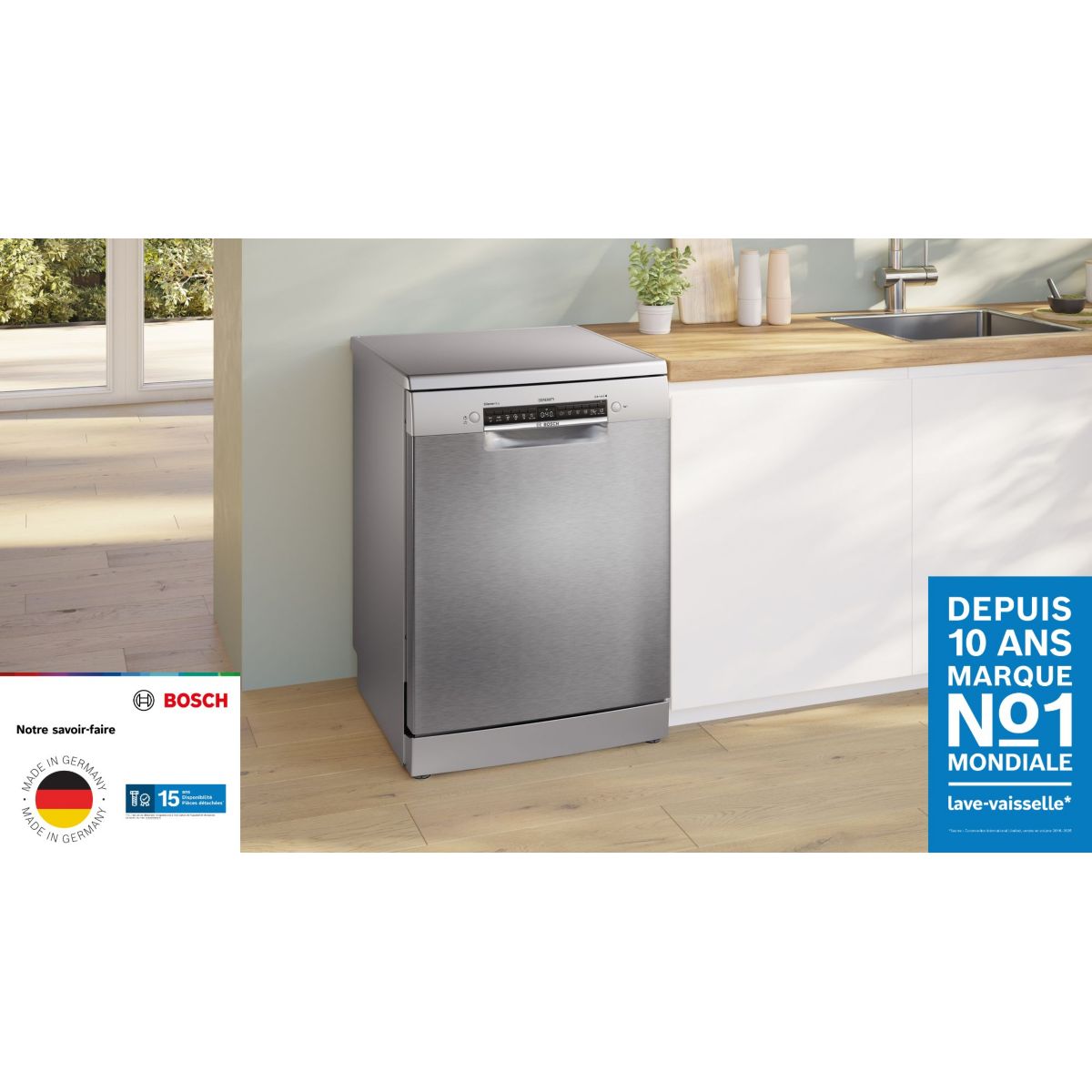 Lave vaisselle 60 cm SMS4ECI28F Série 4 SERENITY Silence Plus couleur unique, BOSCH