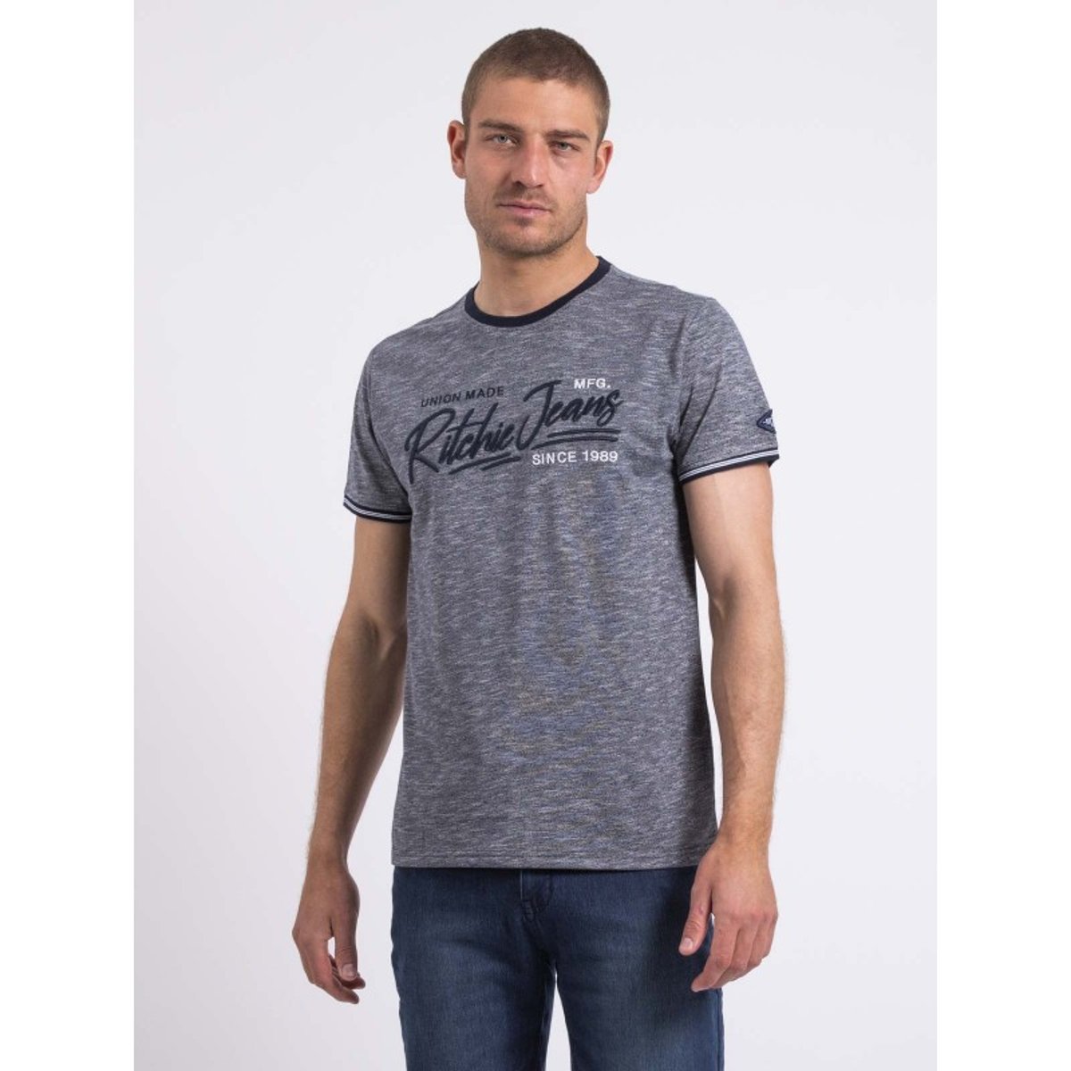 T-shirt Col Rond Niradam bleu marine, RITCHIE