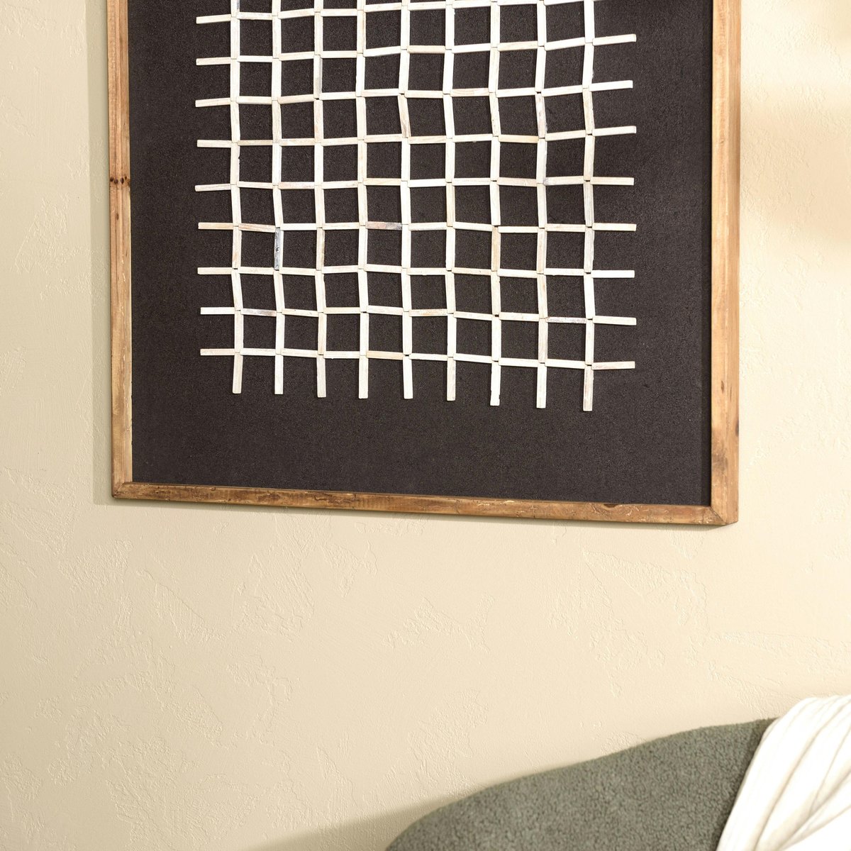 Décoration murale grille blanche sur fond noir DENVER noir, PIER IMPORT