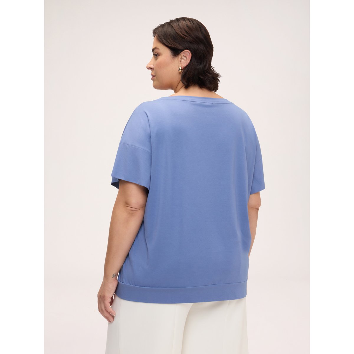 T-shirt en viscose bleu, FIORELLA RUBINO