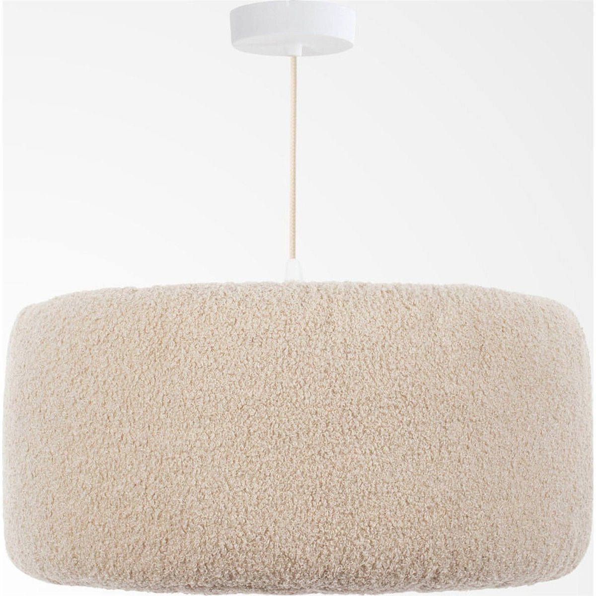 Suspension nuage en tissu peluche rond Cloud beige sable doux, BPS KONCEPT