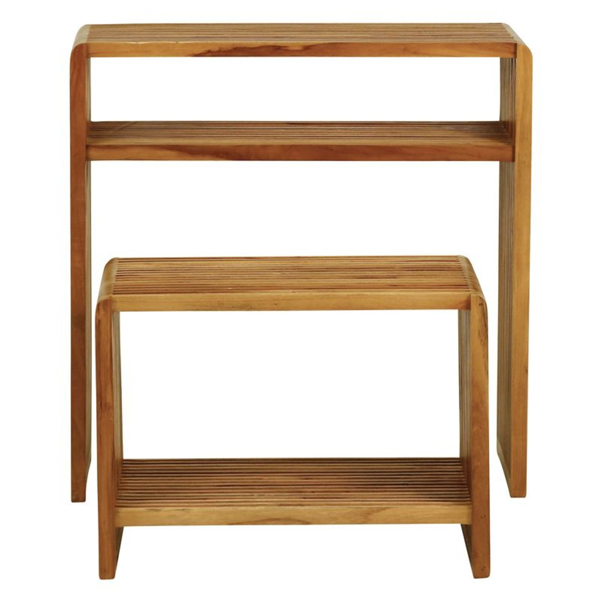 Consoles gigognes teck recyclé 74cm - Set de 2 naturel, ZAGO