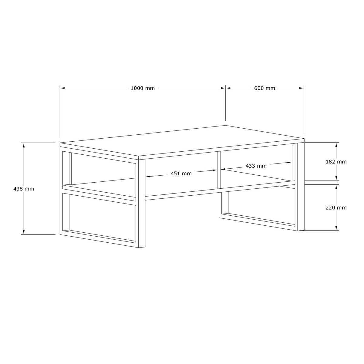 Table basse moderne effet bois clair avec niches JENA bois naturel, PIER IMPORT