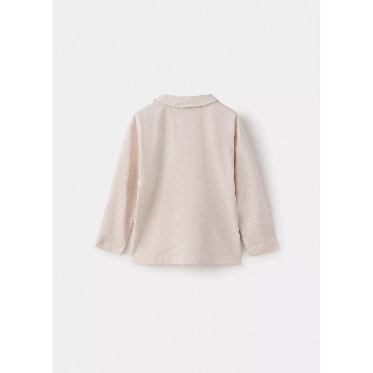 Polo coton à manches longues marron clair/pastel, MANGO BABY