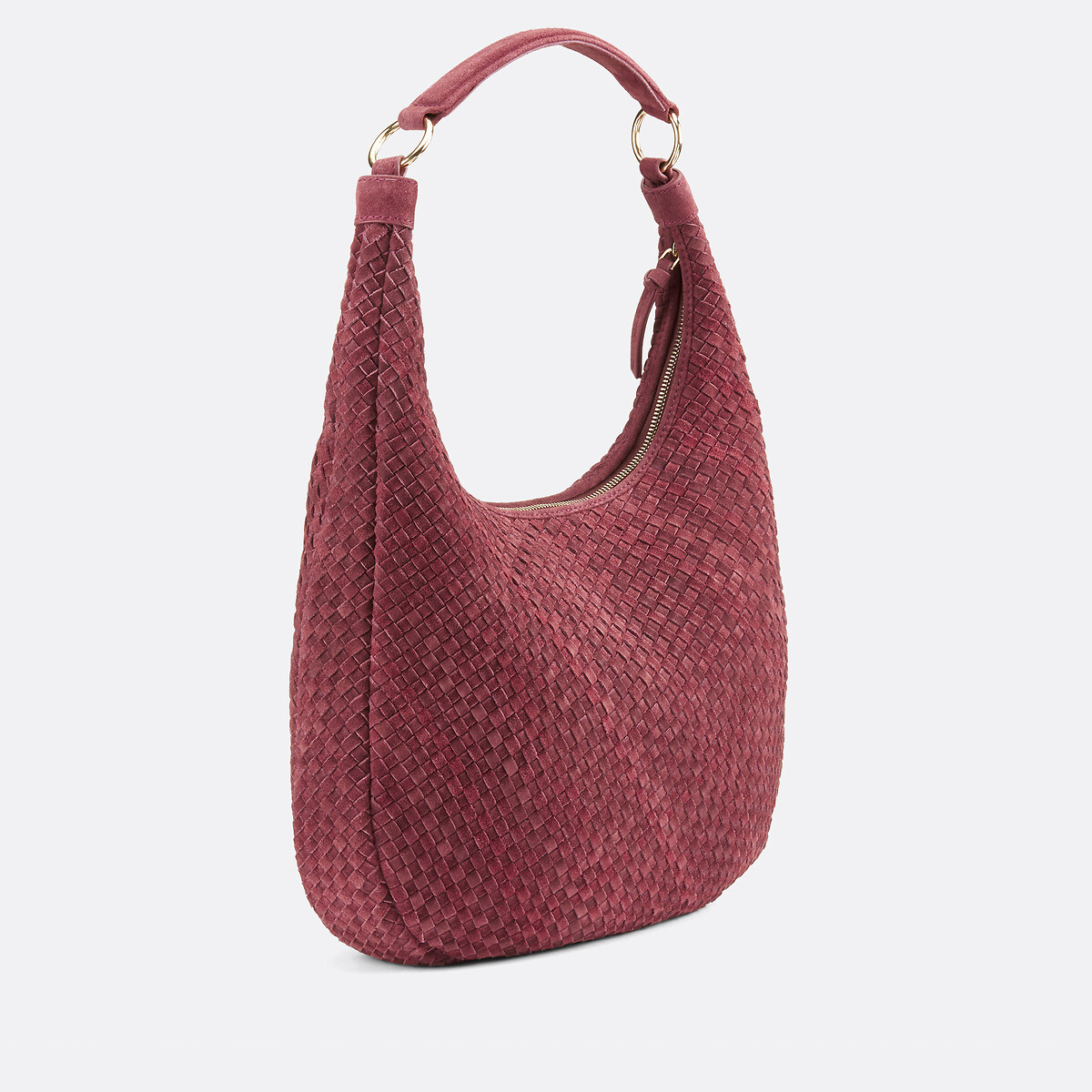 Sac cabas porté épaule en cuir tressé marron, LA REDOUTE COLLECTIONS