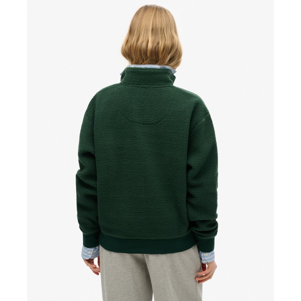 Sweat en polaire à col camionneur Country Club vert émail, SUPERDRY