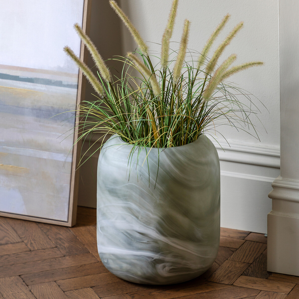 Caldeira Wide Handblown Glass Vase green, ÉDITÉ