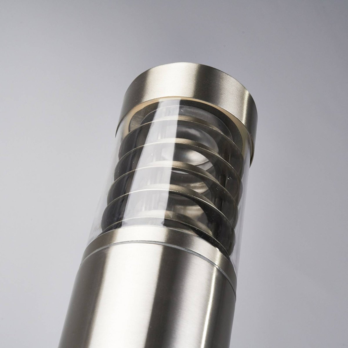 Luminaire extérieur en inox moderne, Enja acier inoxydable, transparent, LINDBY