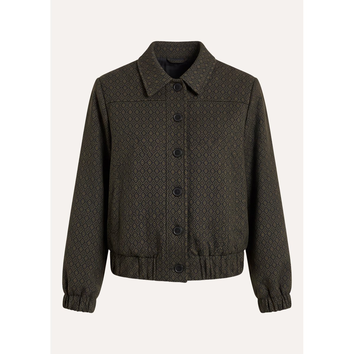 Blouson manches longues en milano jacquard kaki, LA FEE MARABOUTEE
