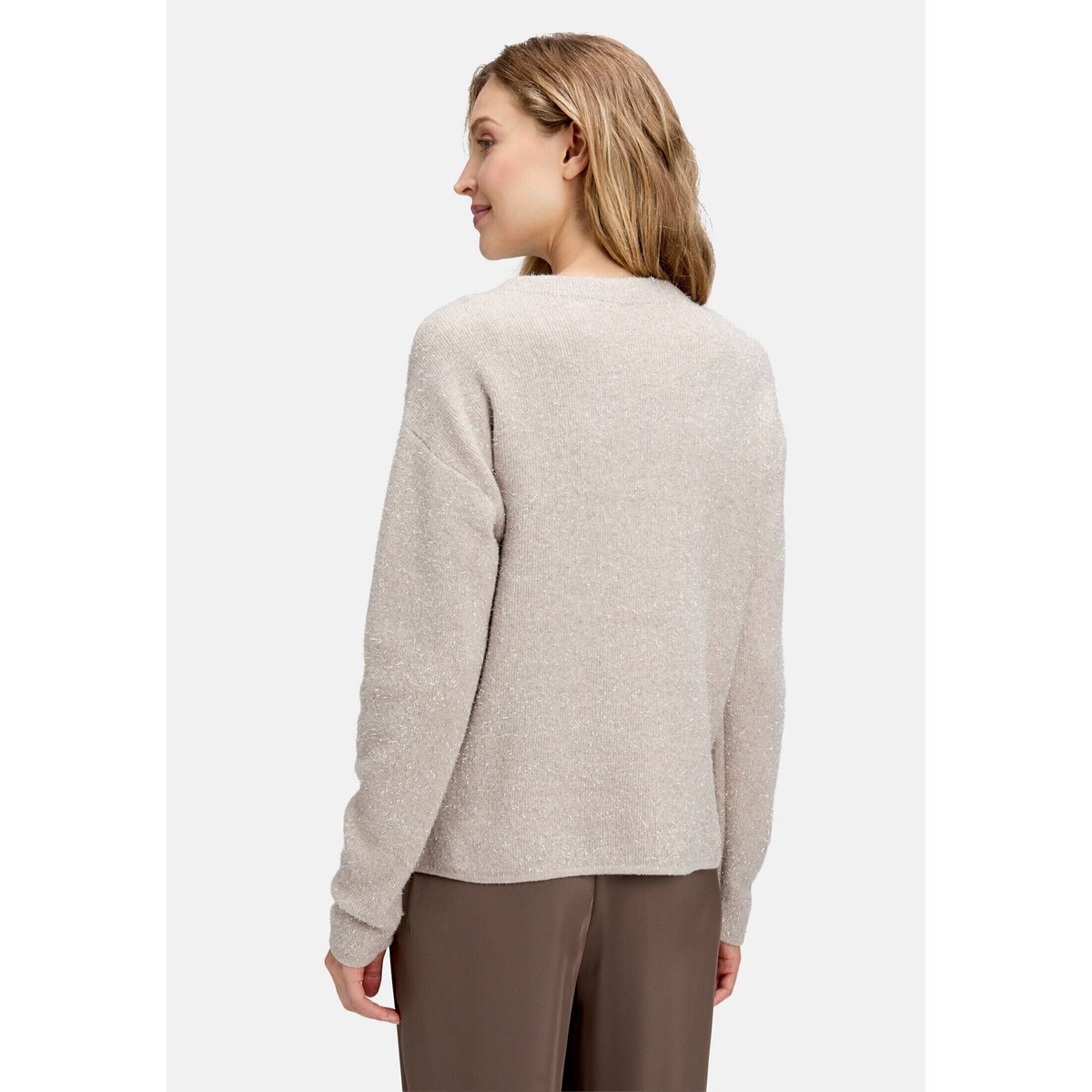 Pull-over en maille à motif jacquard taupe melange, BETTY BARCLAY