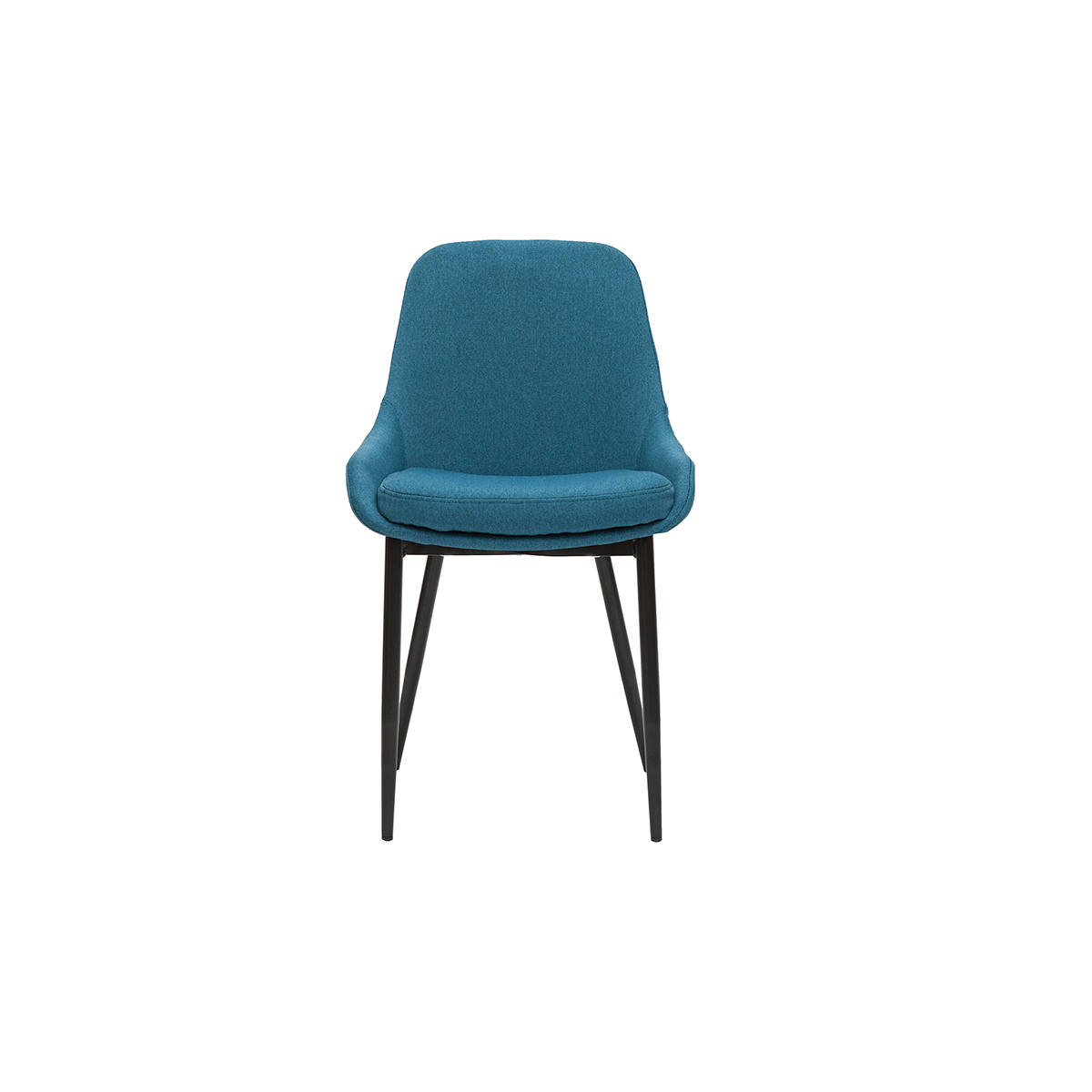 Chaises design en tissu chenille vert kaki et métal noir (lot de 2) HOLO bleu canard, MILIBOO