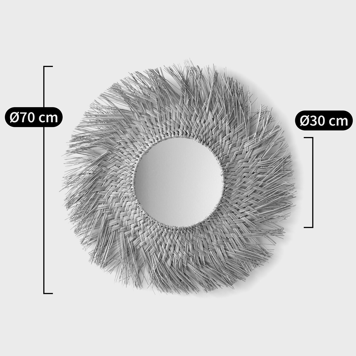 Espejo redondo con forma de sol de herbario Ø70 cm, Loully natural, LA REDOUTE INTERIEURS