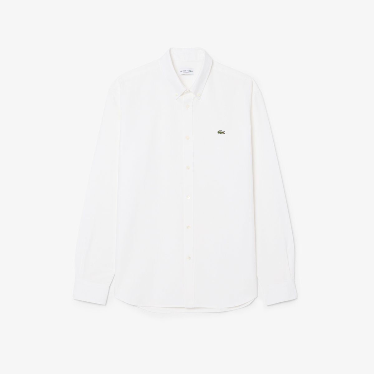 Chemise Oxford regular fit blanc-800, LACOSTE