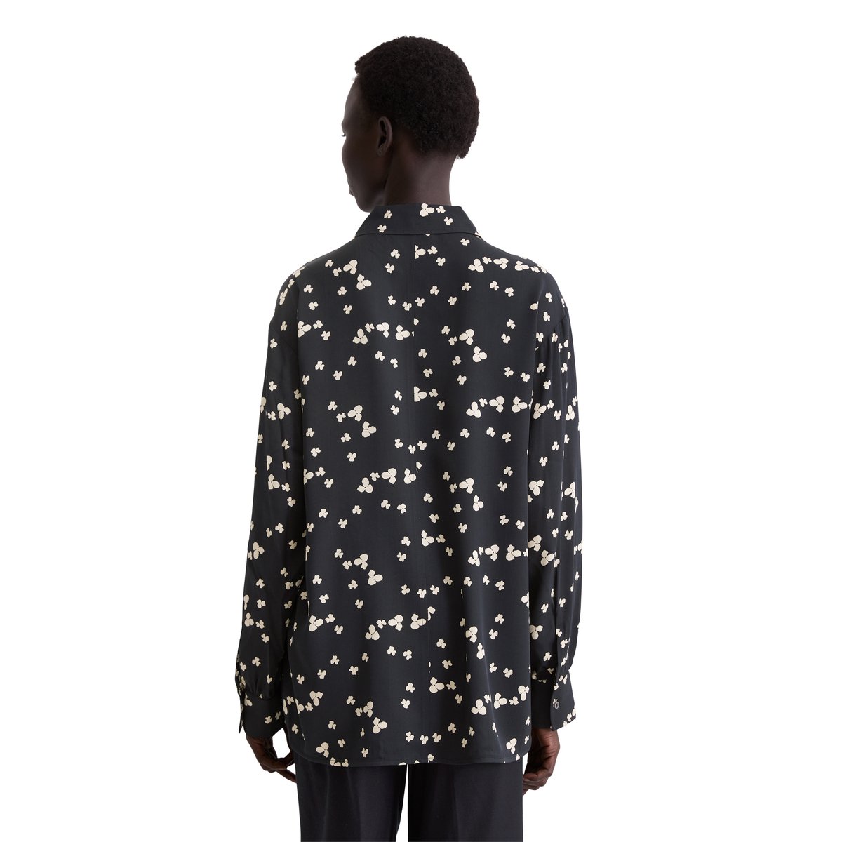Blouse imprimée relaxed en LENZING™ ECOVERO™ bleu fooncé, MARC O'POLO