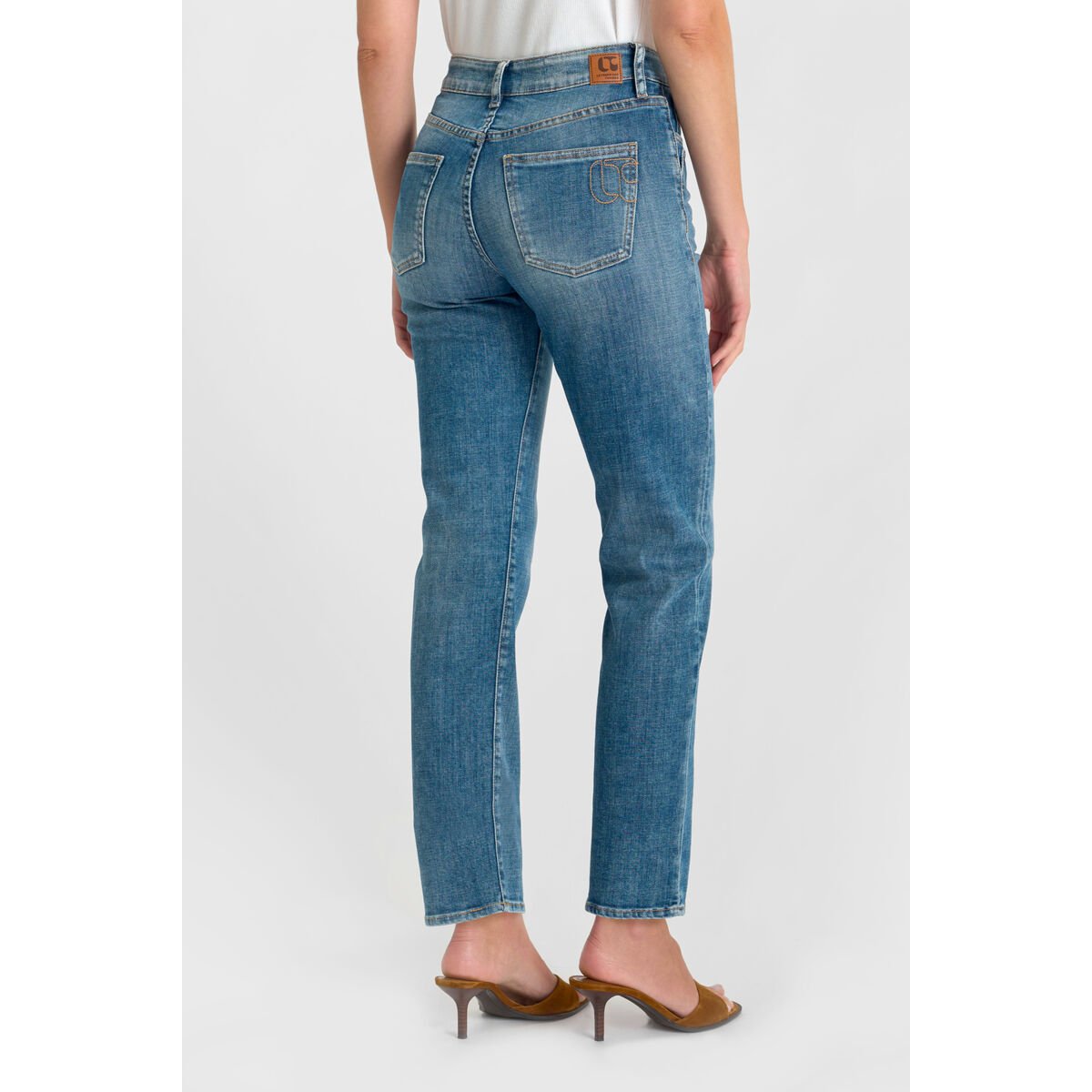 Jeans droite , longueur 34 blue, LE TEMPS DES CERISES