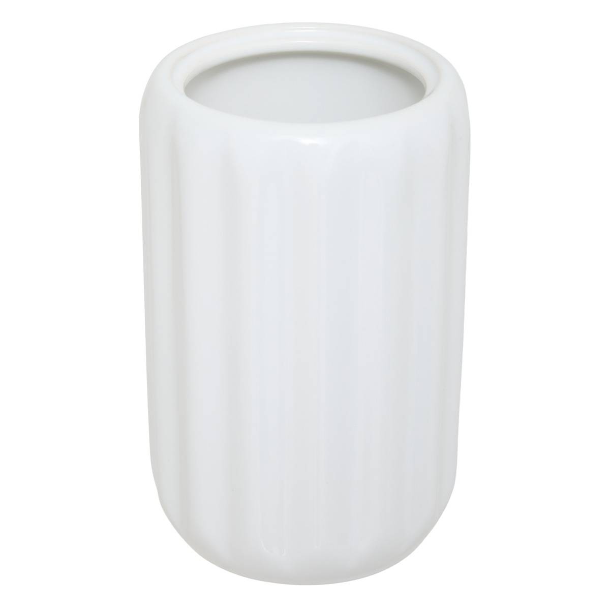 Brosse WC ronde en grès COLORAMA blanc, 5FIVE SIMPLY SMART