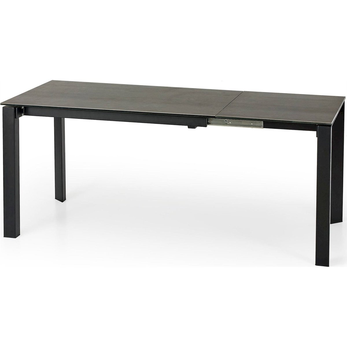 Table extensible céramique collection BIVIELY gris graphite et noir, RECOLLECTION