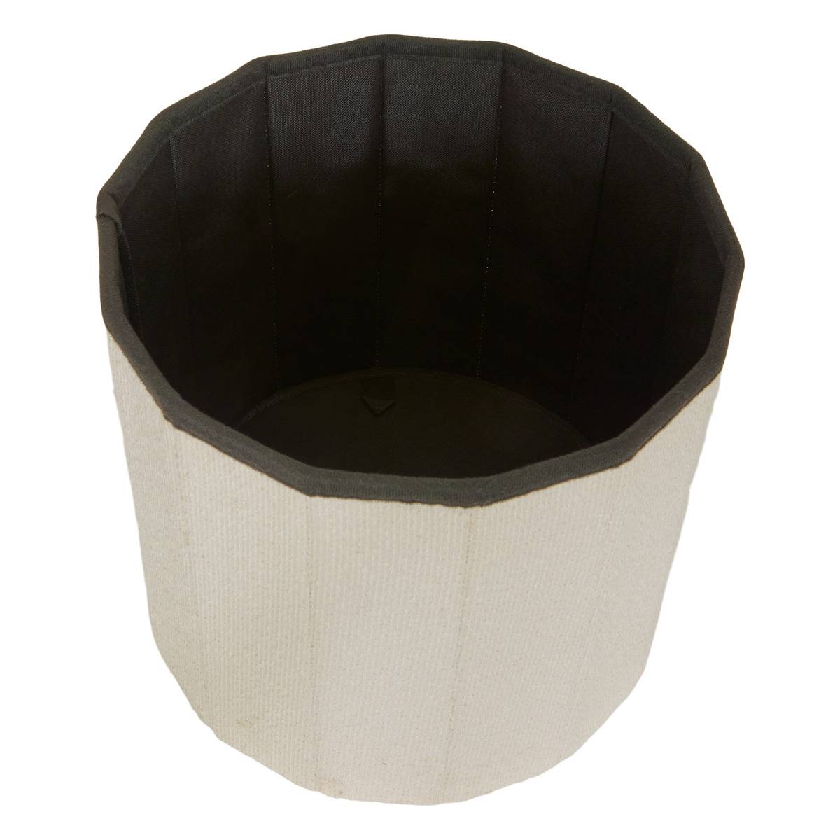Pouf rond pliable avec rangement FINK blanc, ATMOSPHERA