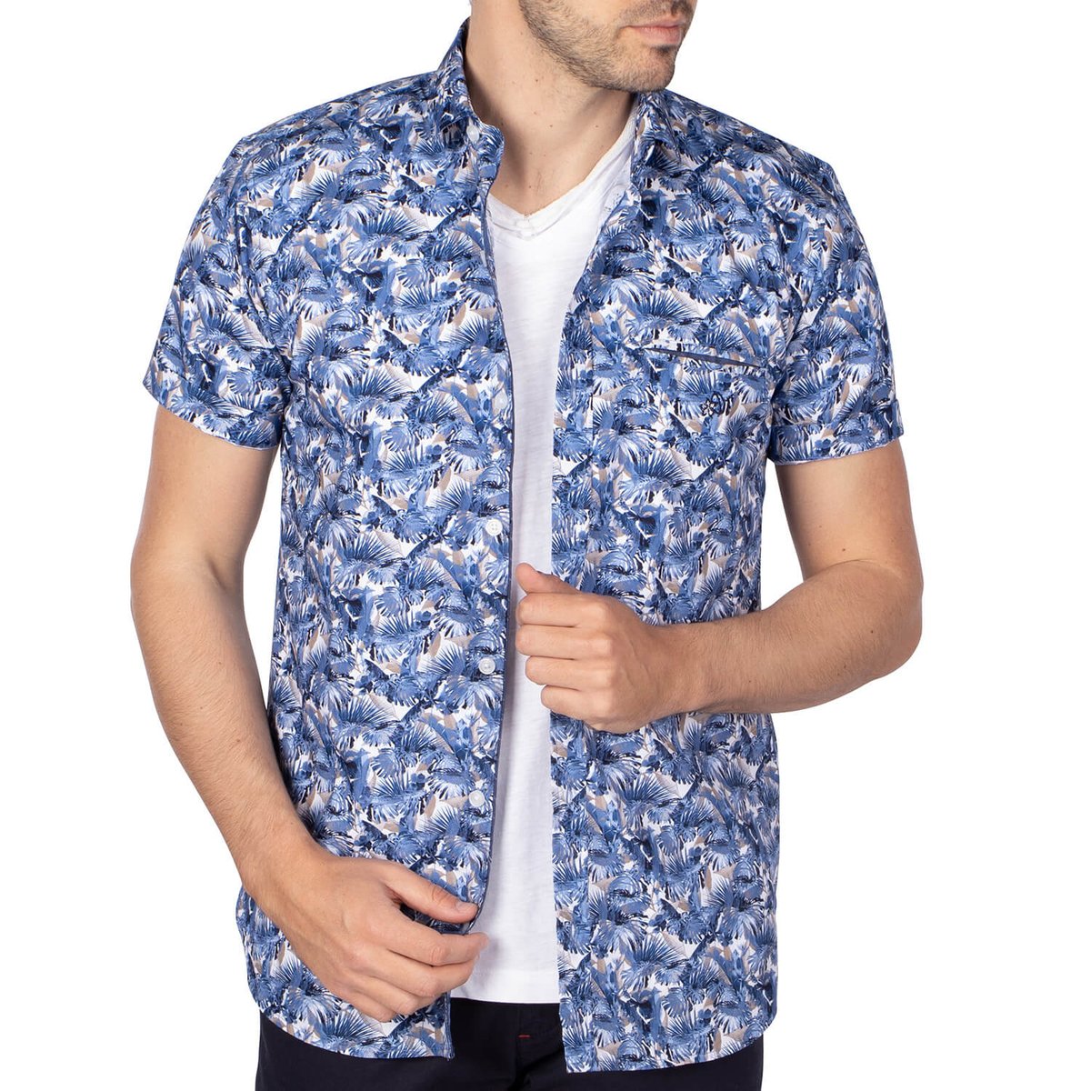 Chemise imprimé fleuri blanc, SHILTON