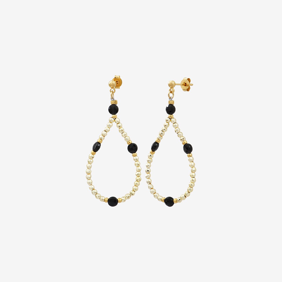Boucles d'oreilles dorées petit modele amanté - indie beige, CAROLINE NAJMAN