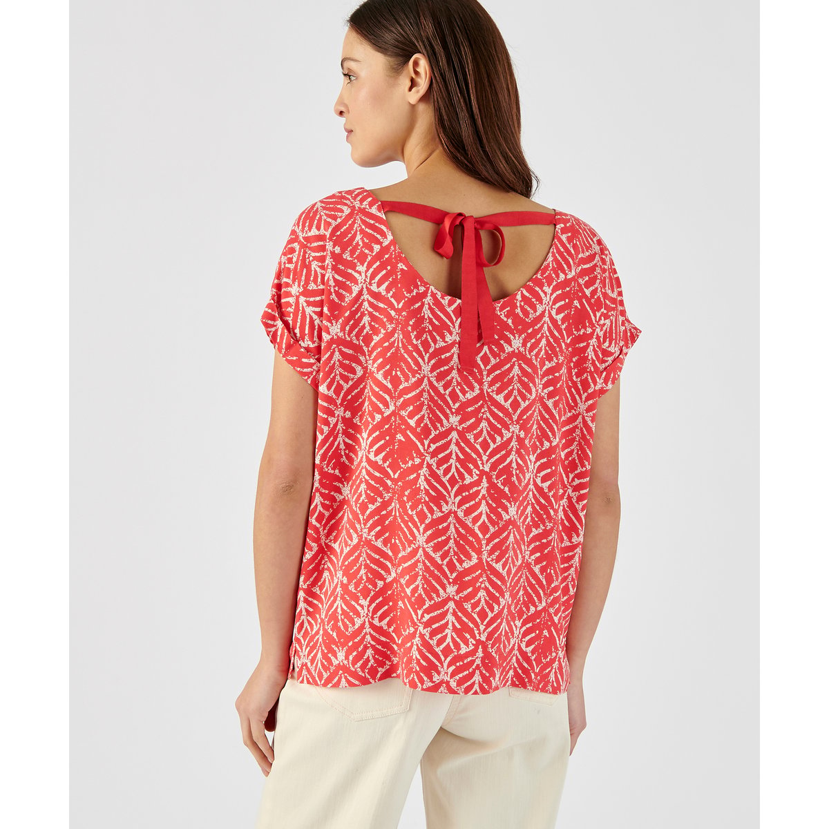 Top imprimé ethnique rouge feu, DAMART